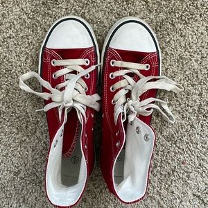 Red High Top Converse SZ6